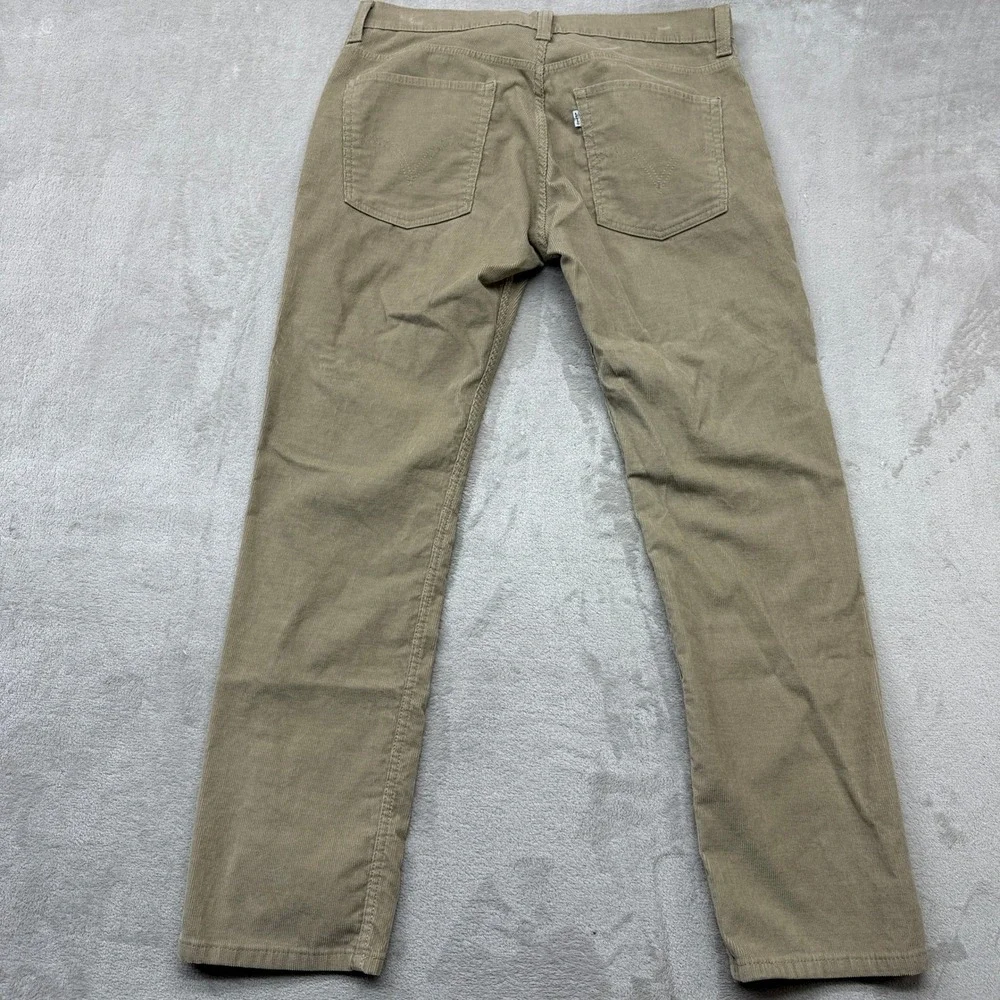 Levi's 511 Pants Mens 36x30 Tan Khaki Corduroy Skinny Casual Streetwear Trousers
